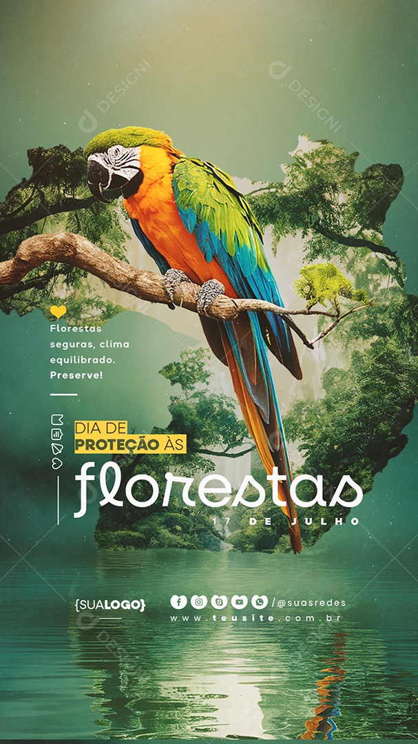 Story Dia de Proteção às Florestas 17 de Julho Social Media PSD Editável