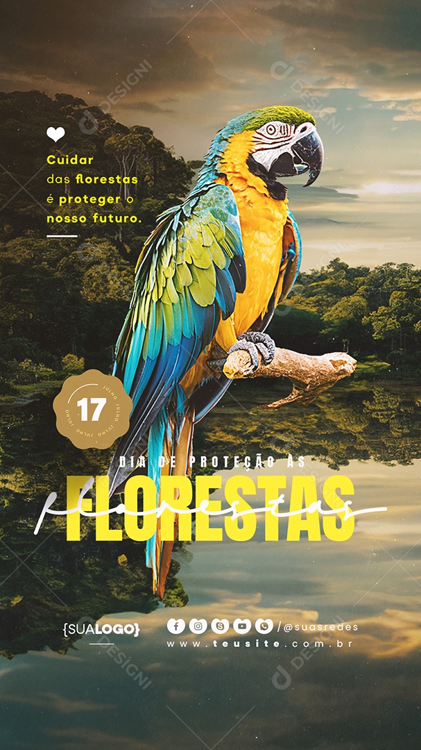 Story Dia de Proteção às Florestas Social Media PSD Editável