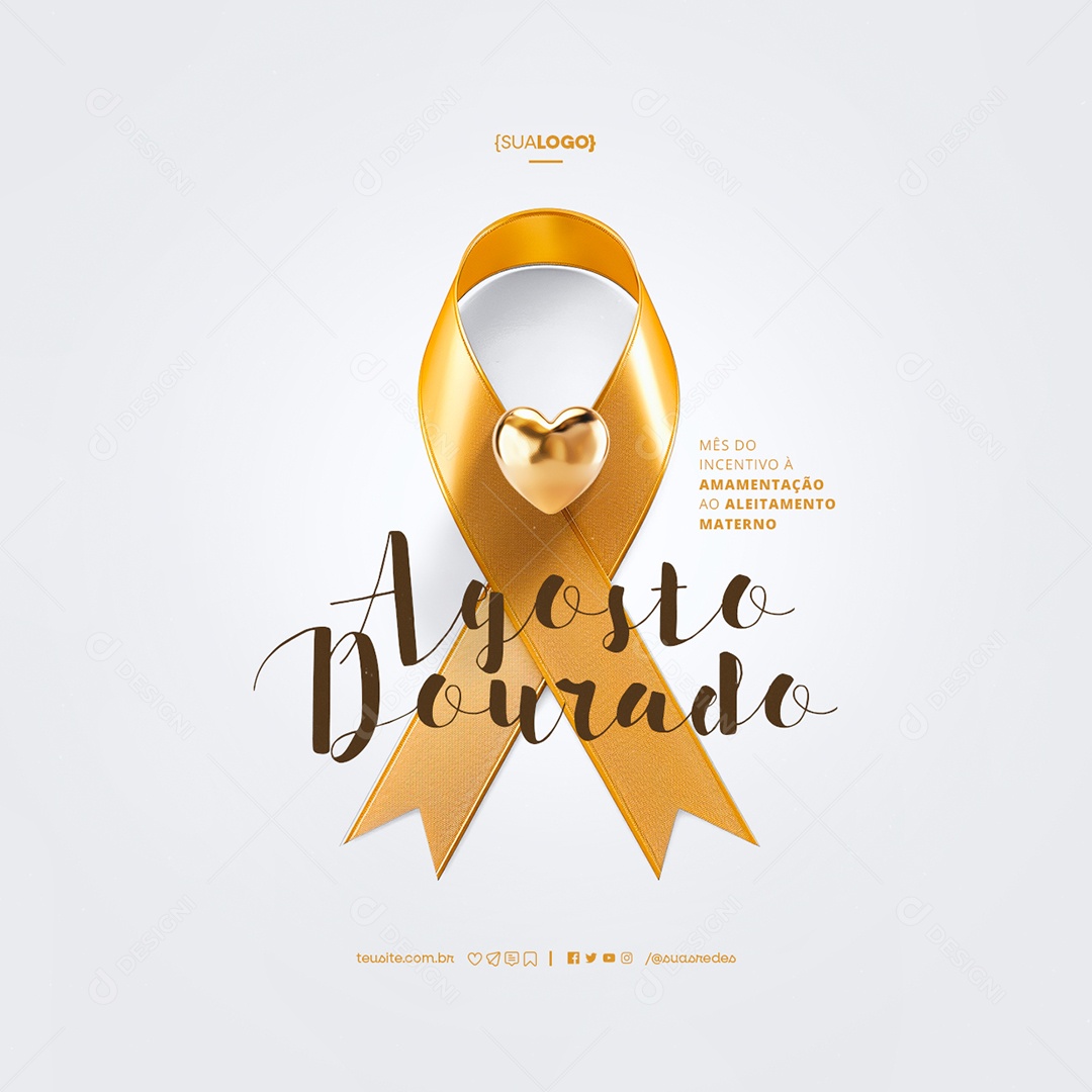 Agosto Dourado Social Media PSD Editável