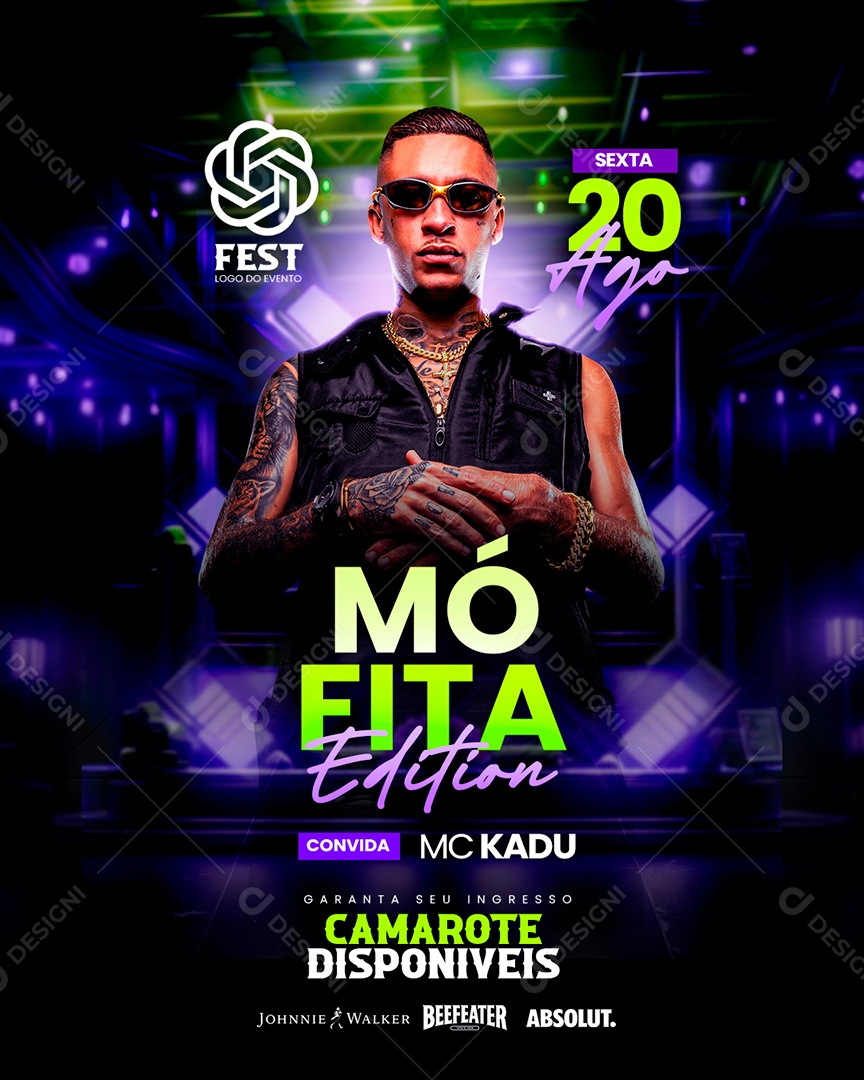 Evento Mó Fita Mc Kadu Feed Social Media PSD Editável