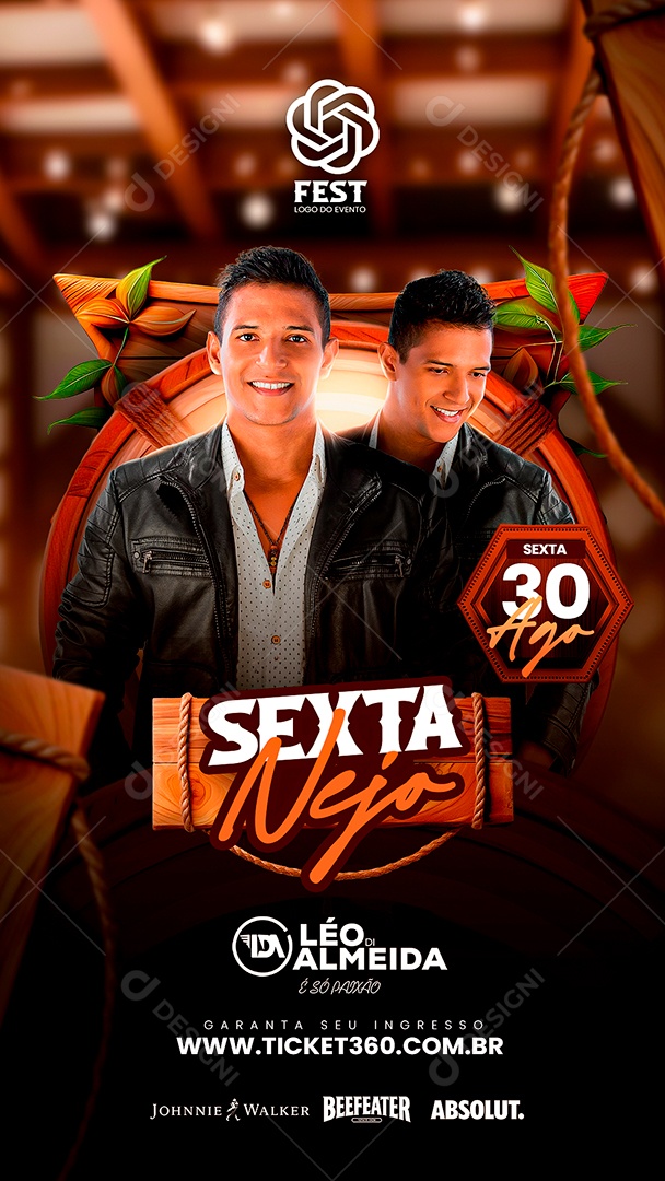Sexta Nejo Flyer Evento Story Social Media PSD Editável