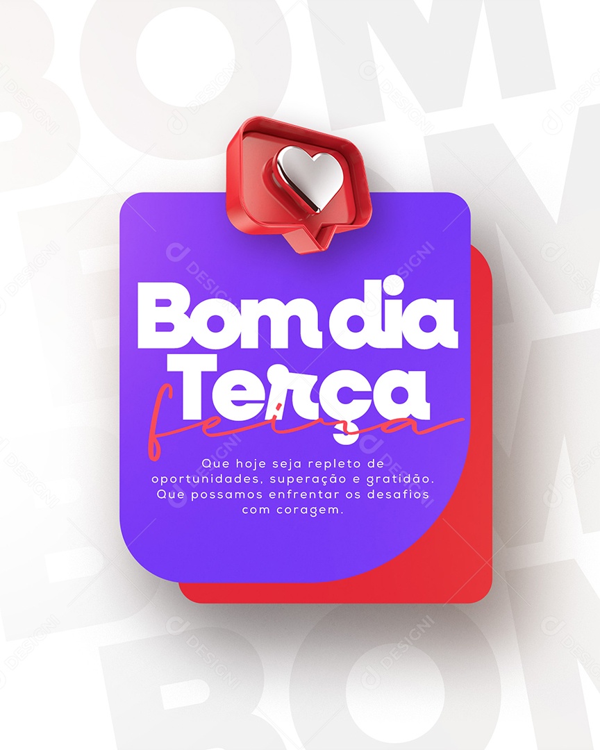 Social Media Frase Motivacional Bom dia Terça-feira PSD Editável