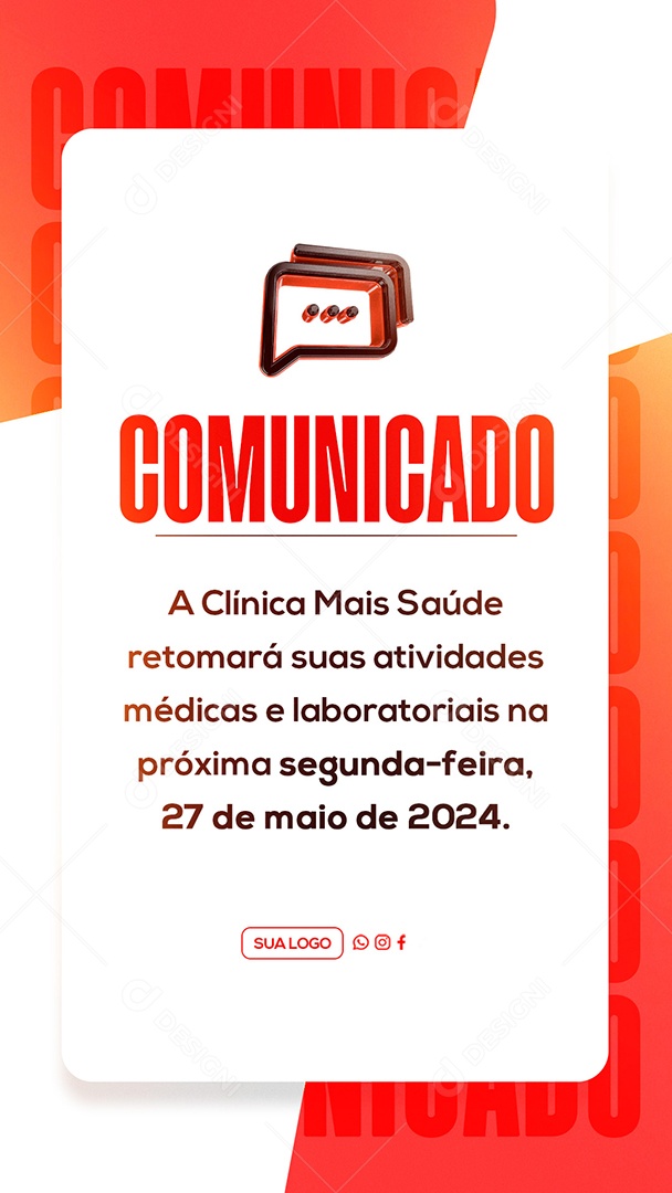 Comunicado Social Media PSD Editável