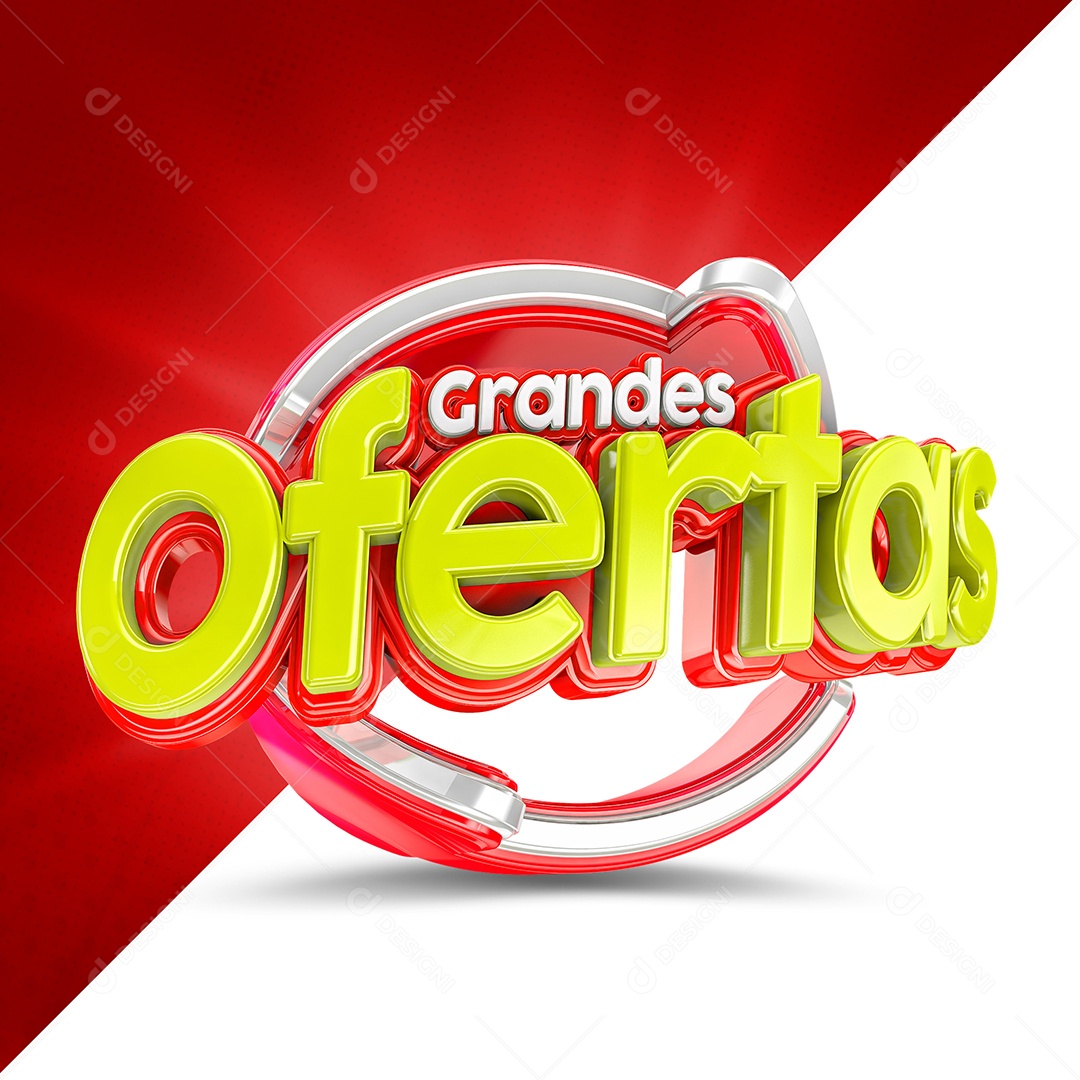 Selo 3D Grandes Ofertas Para Composição PSD