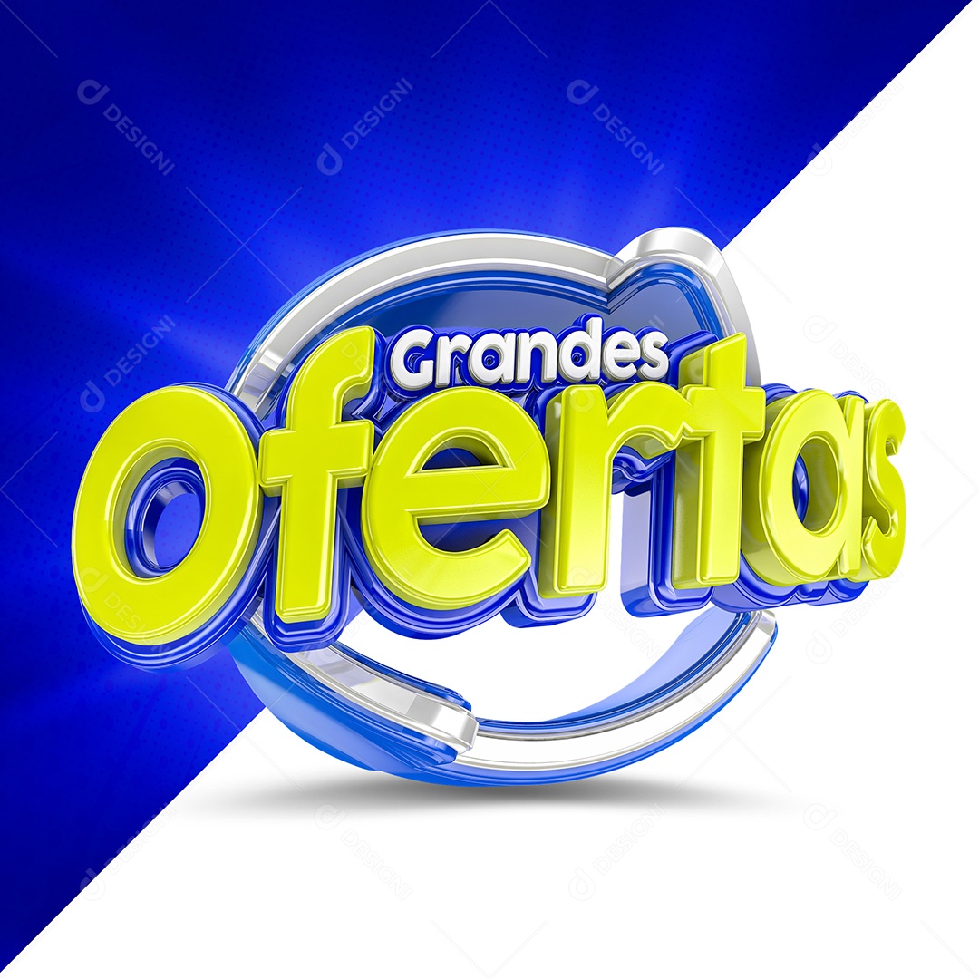 Selo 3D Grandes Ofertas Para Composição PSD