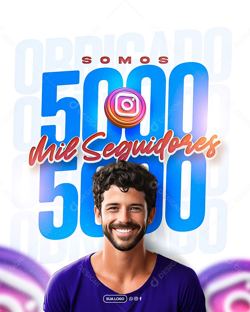 Seguidores Somos Mais de 5k Social Media PSD Editável
