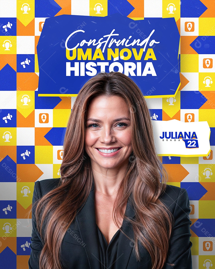Política Construindo uma Nova História Juliana Braga Social Media PSD Editável