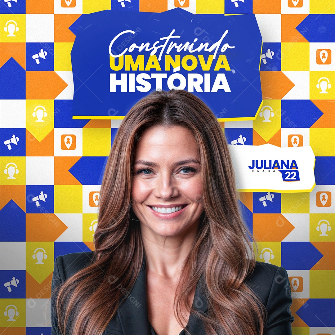 Feed Política Construindo uma Nova História Juliana Braga Social Media PSD Editável
