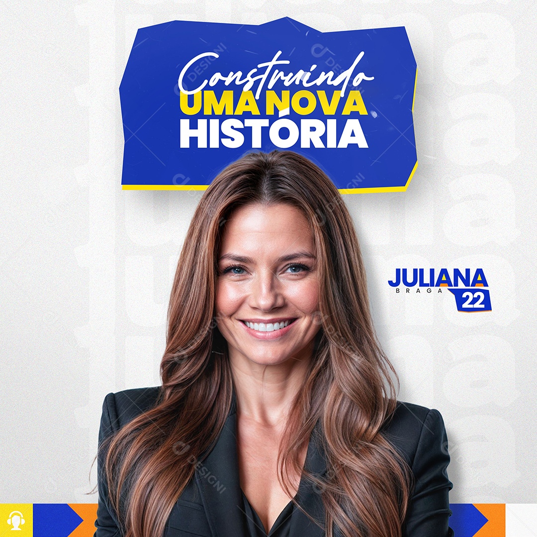 Feed Política Juliana Braga Social Media PSD Editável