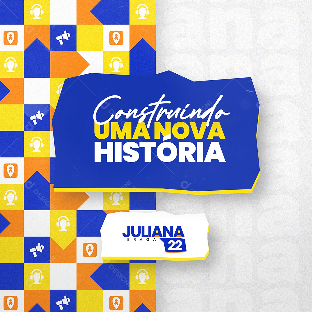 Feed Política Juliana Braga Construindo uma Nova História Social Media PSD Editável