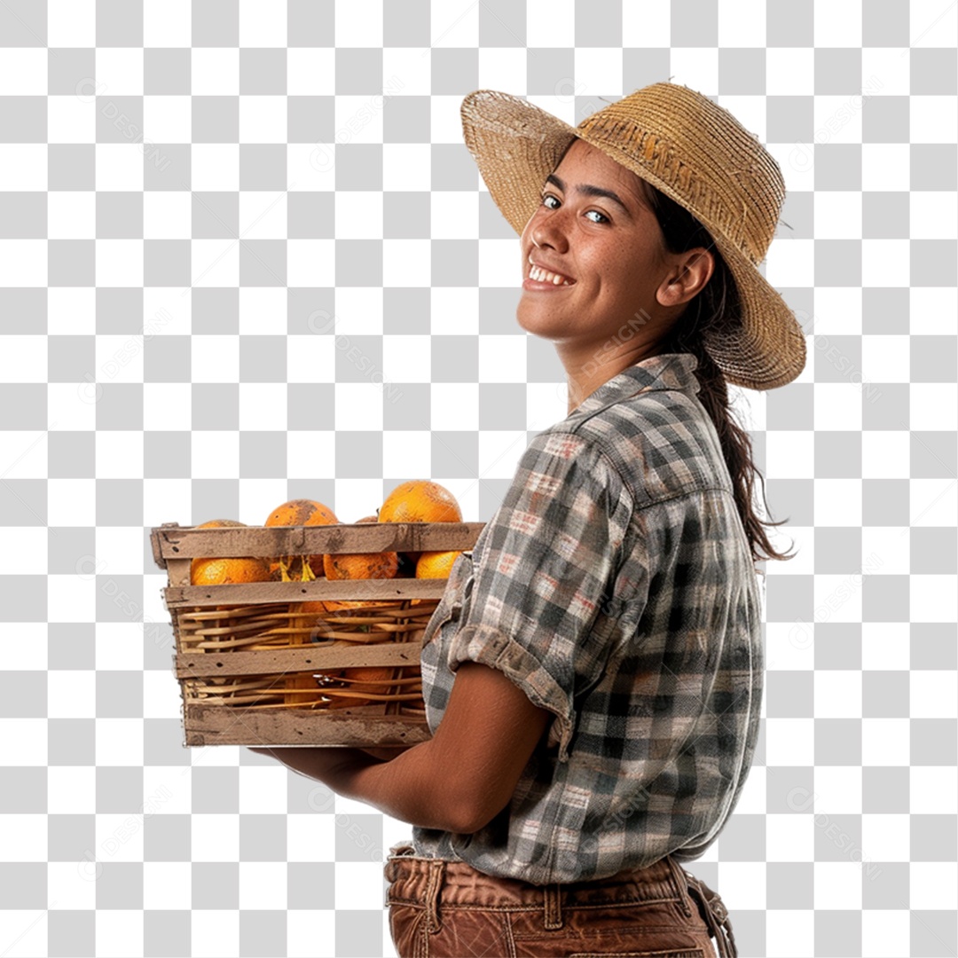 Mulher Fazendeira PNG Transparente