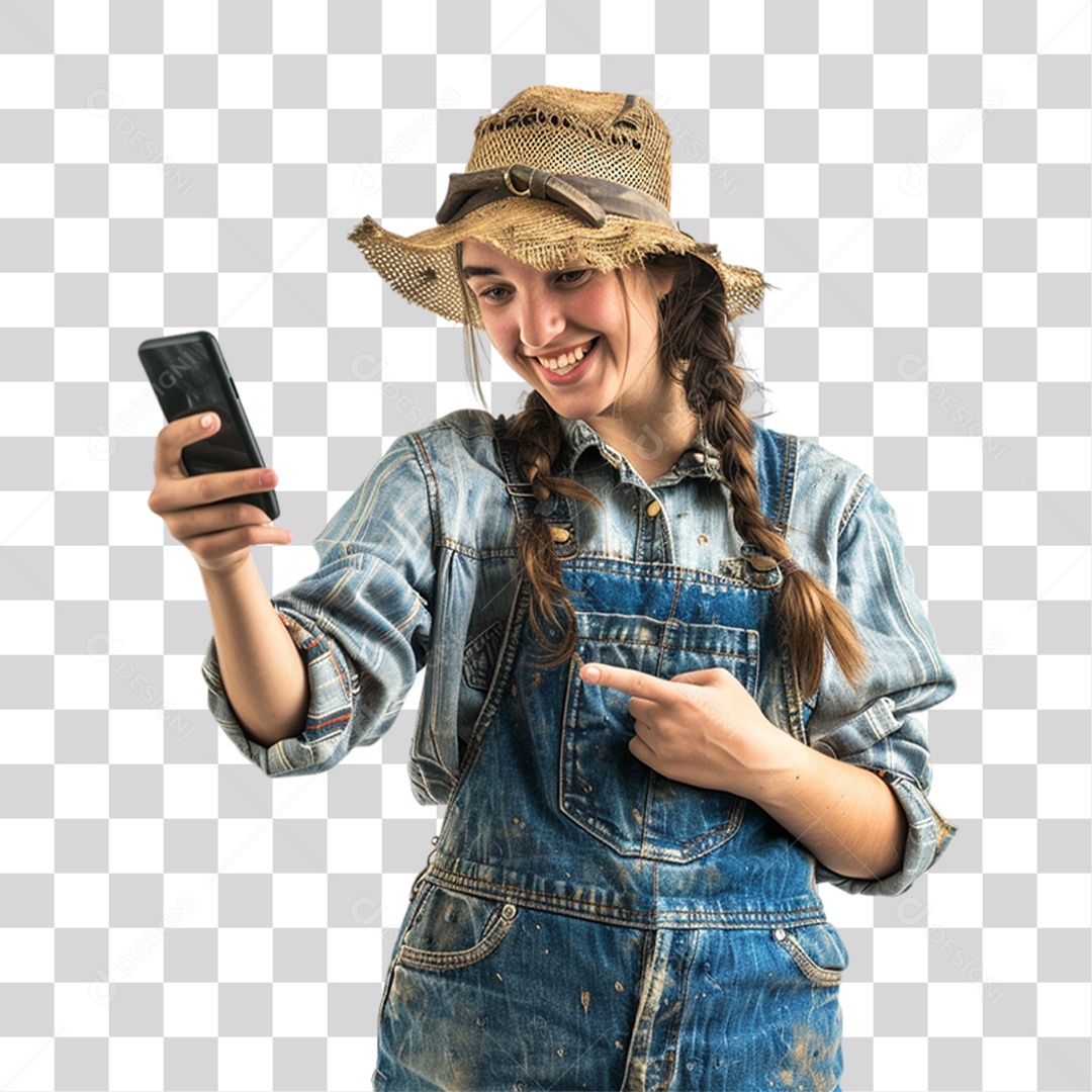 Mulher Fazendeira PNG Transparente