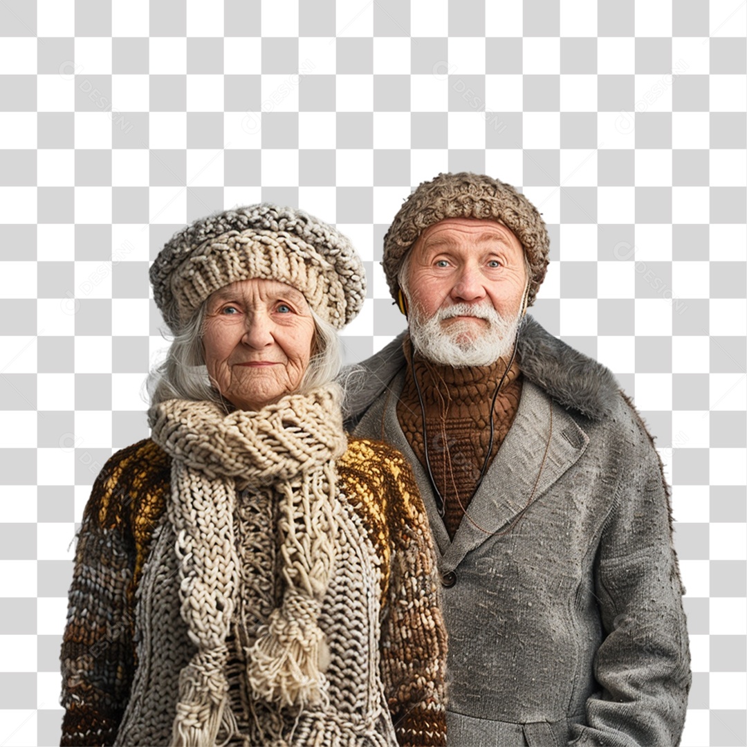 Casal de Idosos PNG Transparente