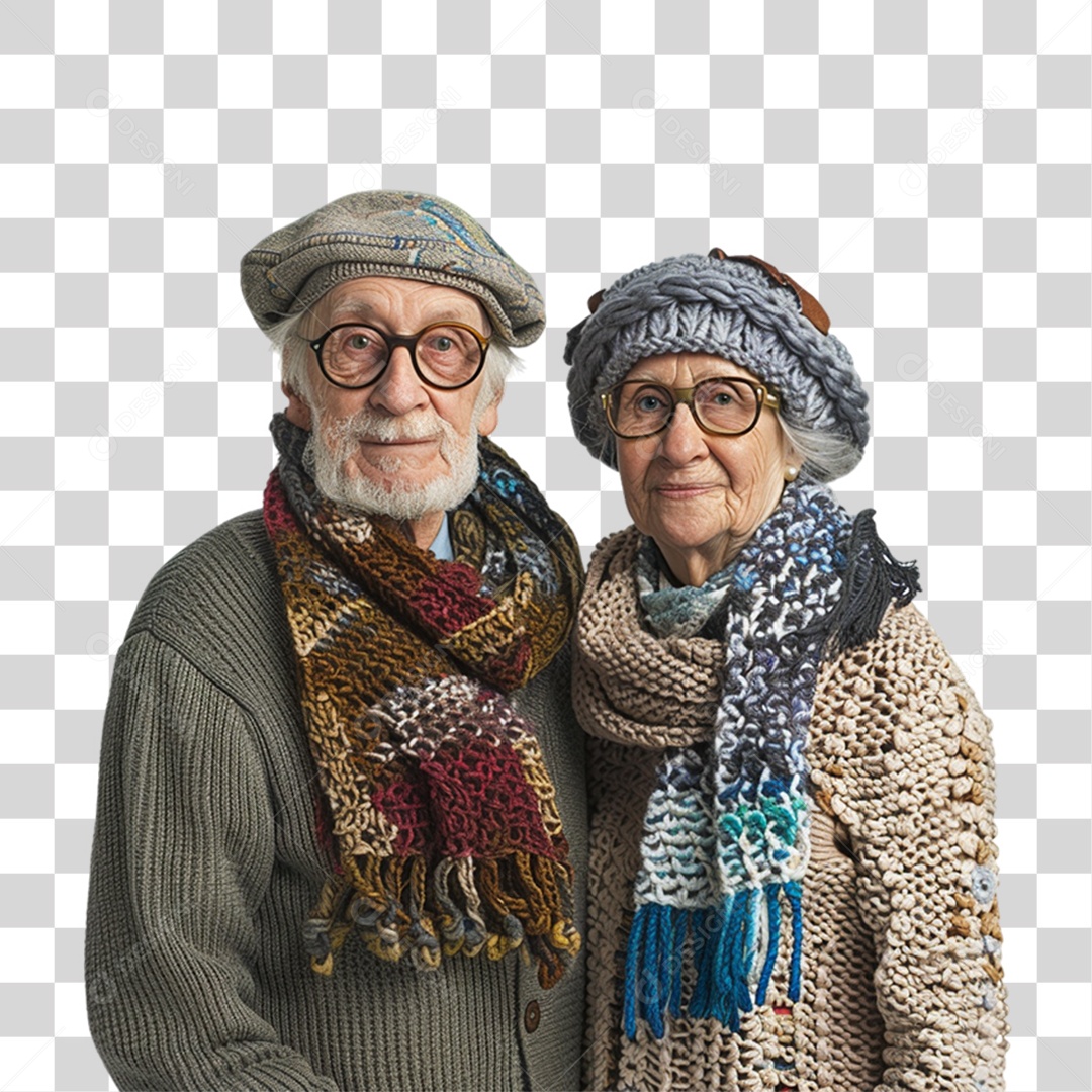 Casal de Idosos PNG Transparente