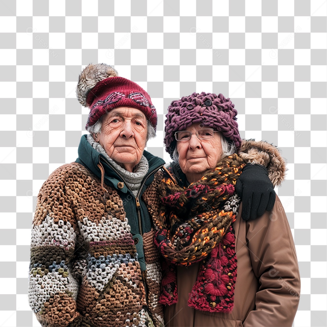 Casal de Idosos PNG Transparente