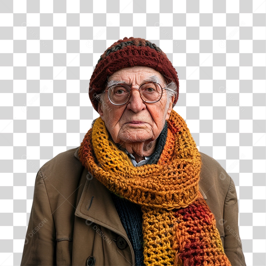 Homem Idoso Sorrindo PNG Transparente