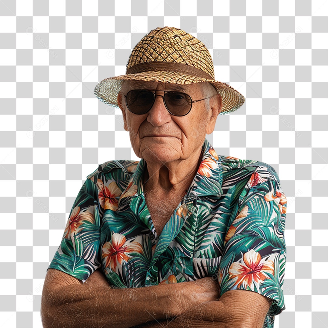 Homem Idoso Sorrindo PNG Transparente