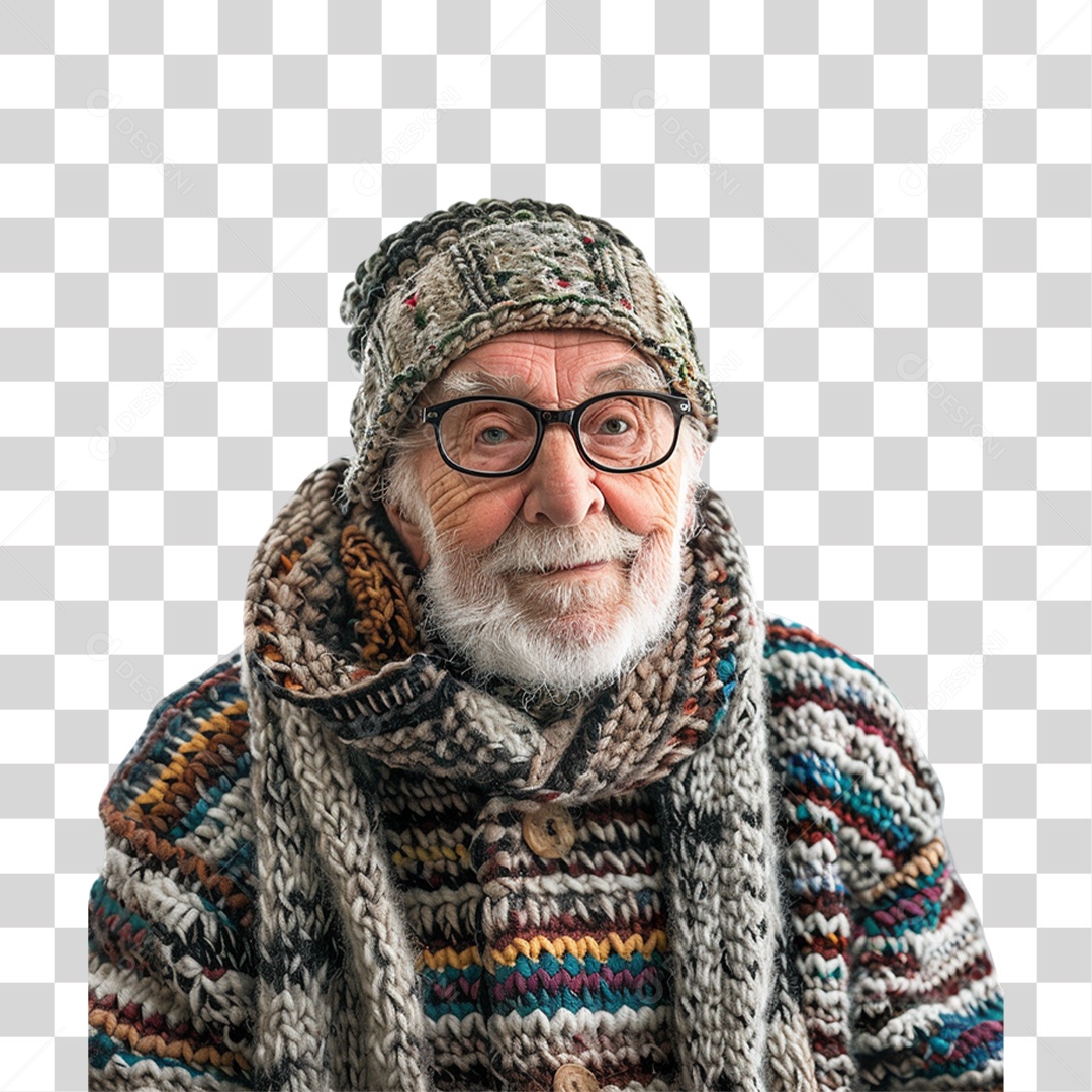 Homem Idoso Sorrindo PNG Transparente