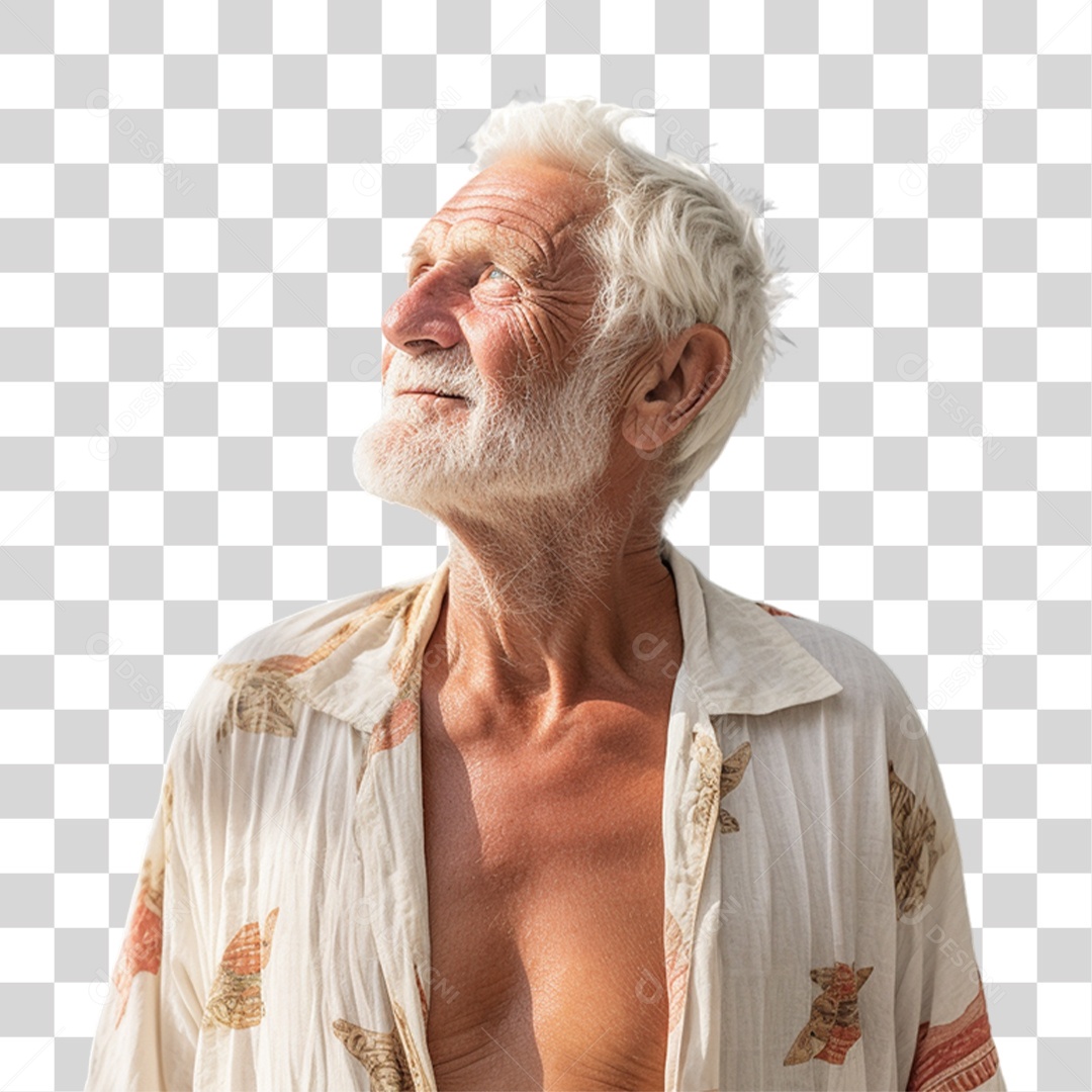 Homem Idoso Sorrindo PNG Transparente