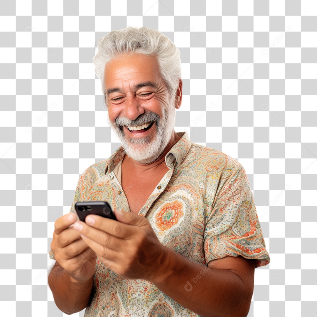 Homem Idoso Sorrindo PNG Transparente