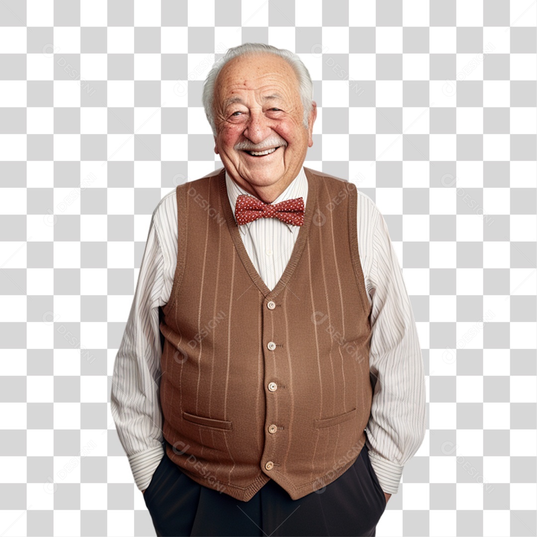 Homem Idoso Sorrindo PNG Transparente