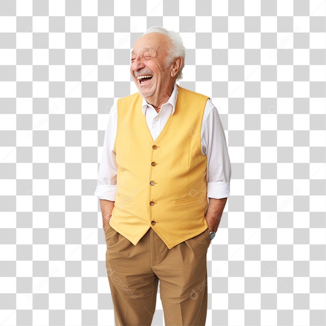 Homem Idoso Sorrindo PNG Transparente