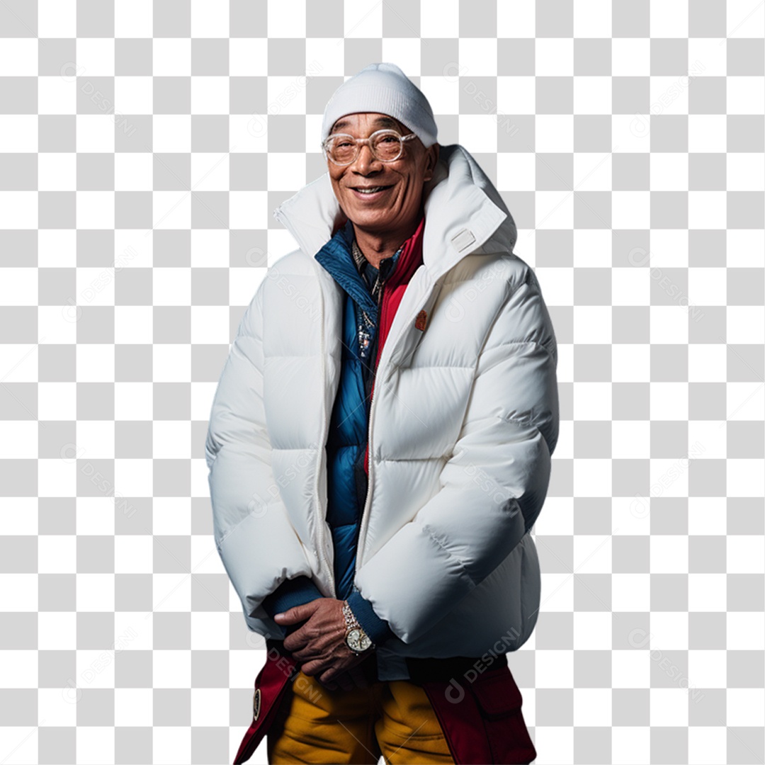 Homem Idoso Sorrindo PNG Transparente