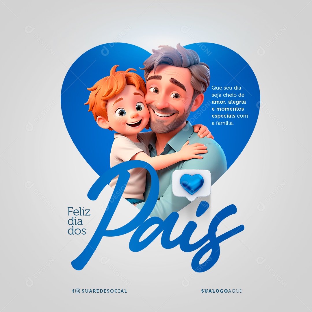 Feliz Dia Dos Pais 11 de Agosto Social Media PSD Editável