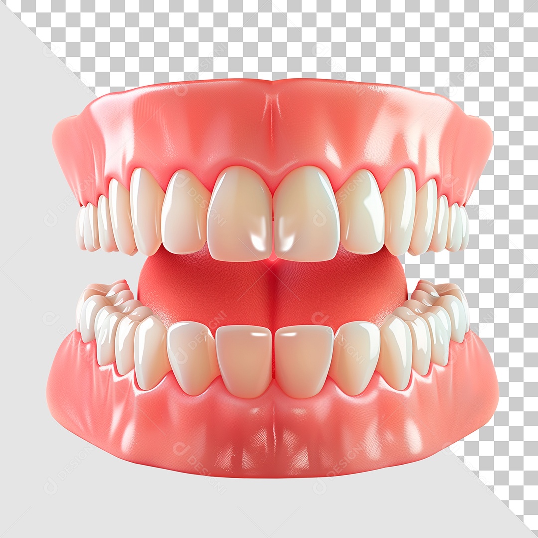 Dentadura Elemento 3Dde Dentista para Composição PSD