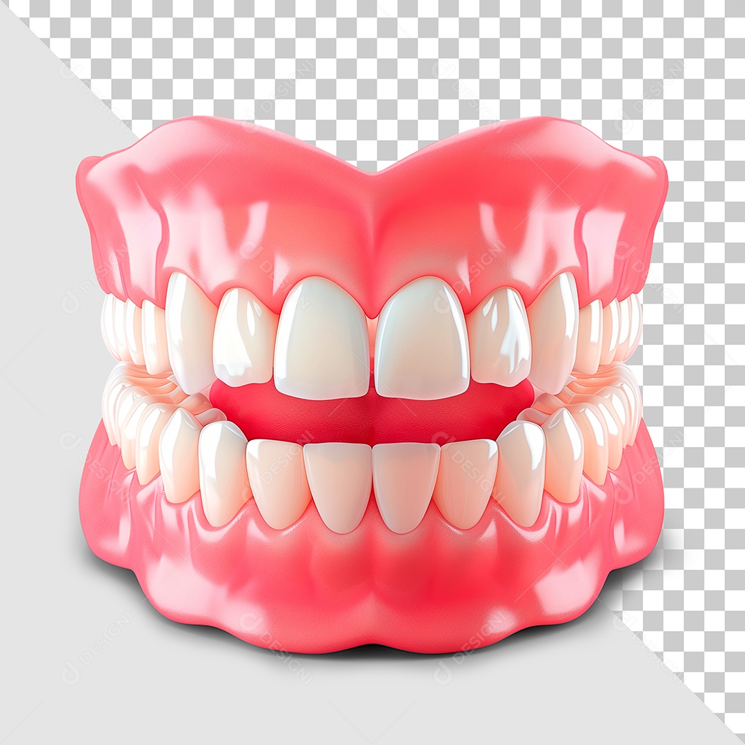 Dentadura Elemento 3D para Composição PSD