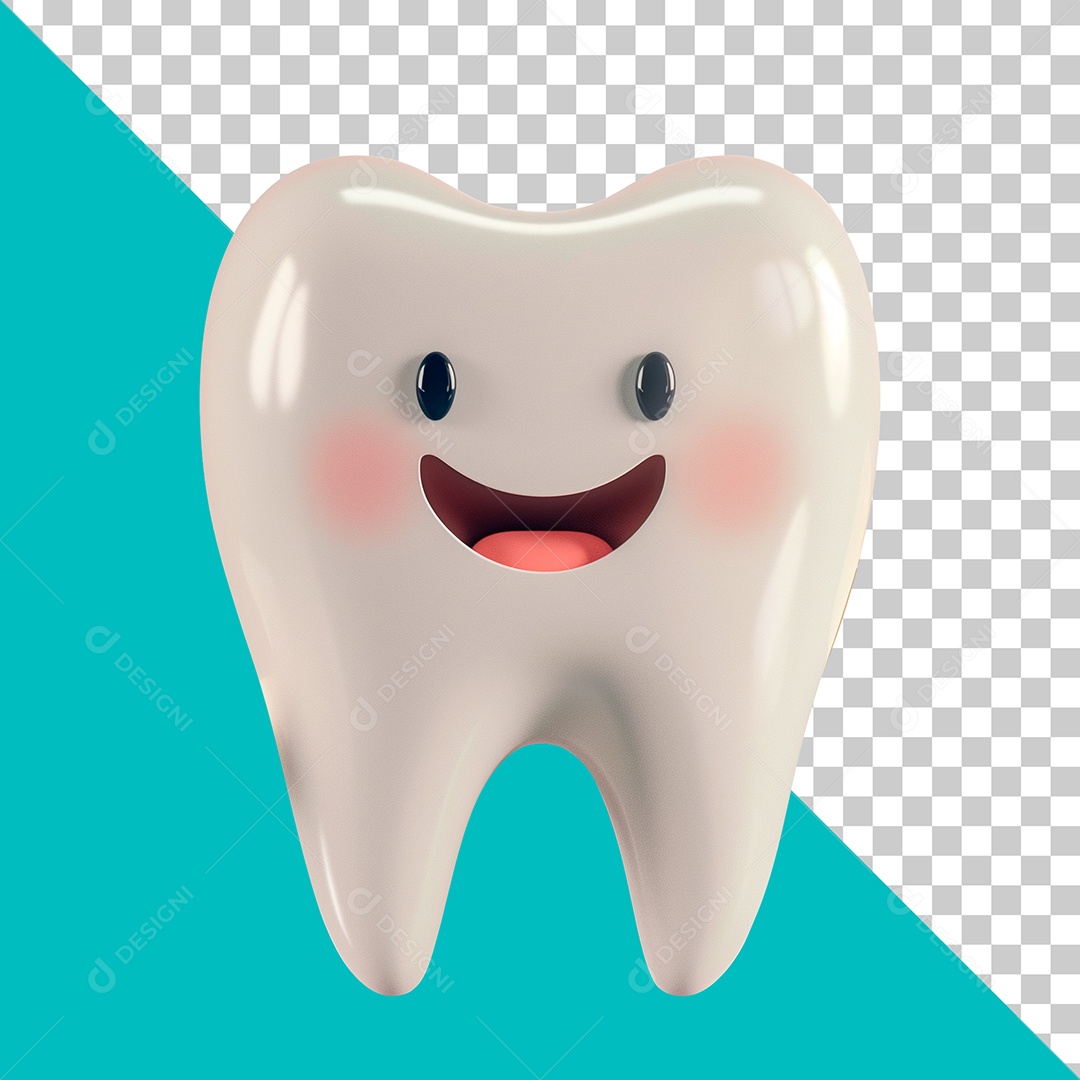 Dentinho Sorrindo Elemento 3D para Composição PSD