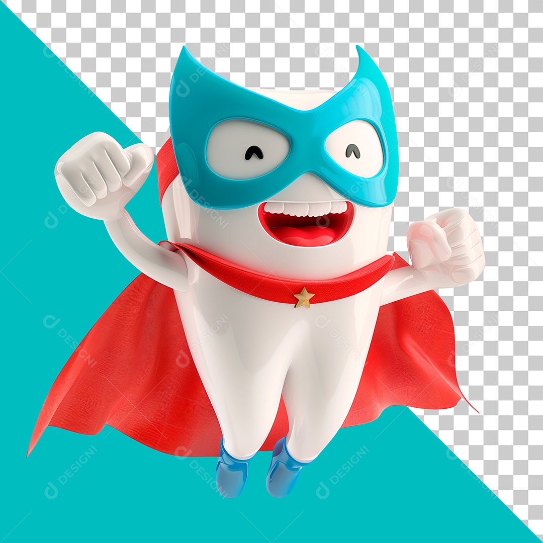 Dentinho com Capa Elemento 3D para Composição PSD