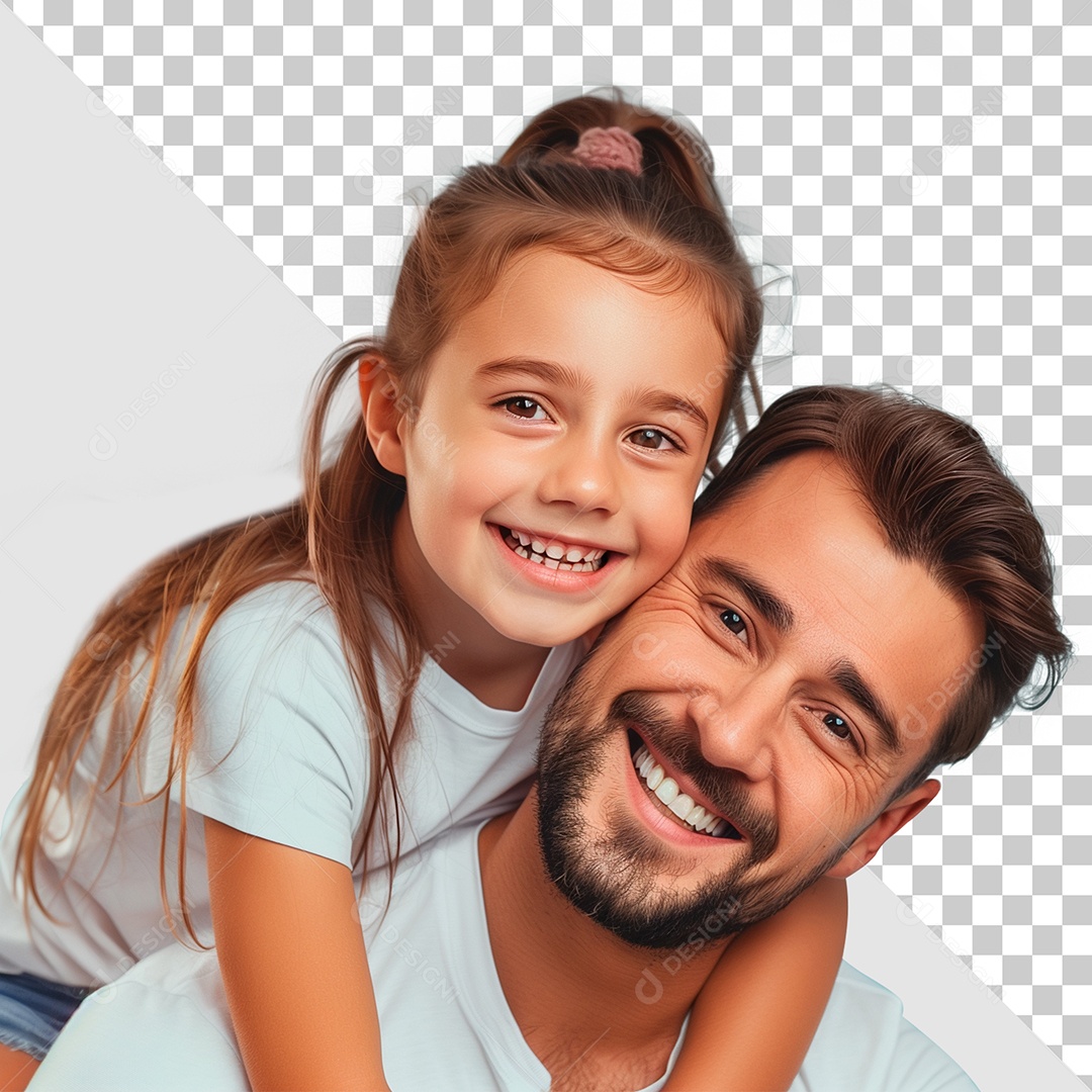 Pai e Filha Elemento 3D para Composição PSD