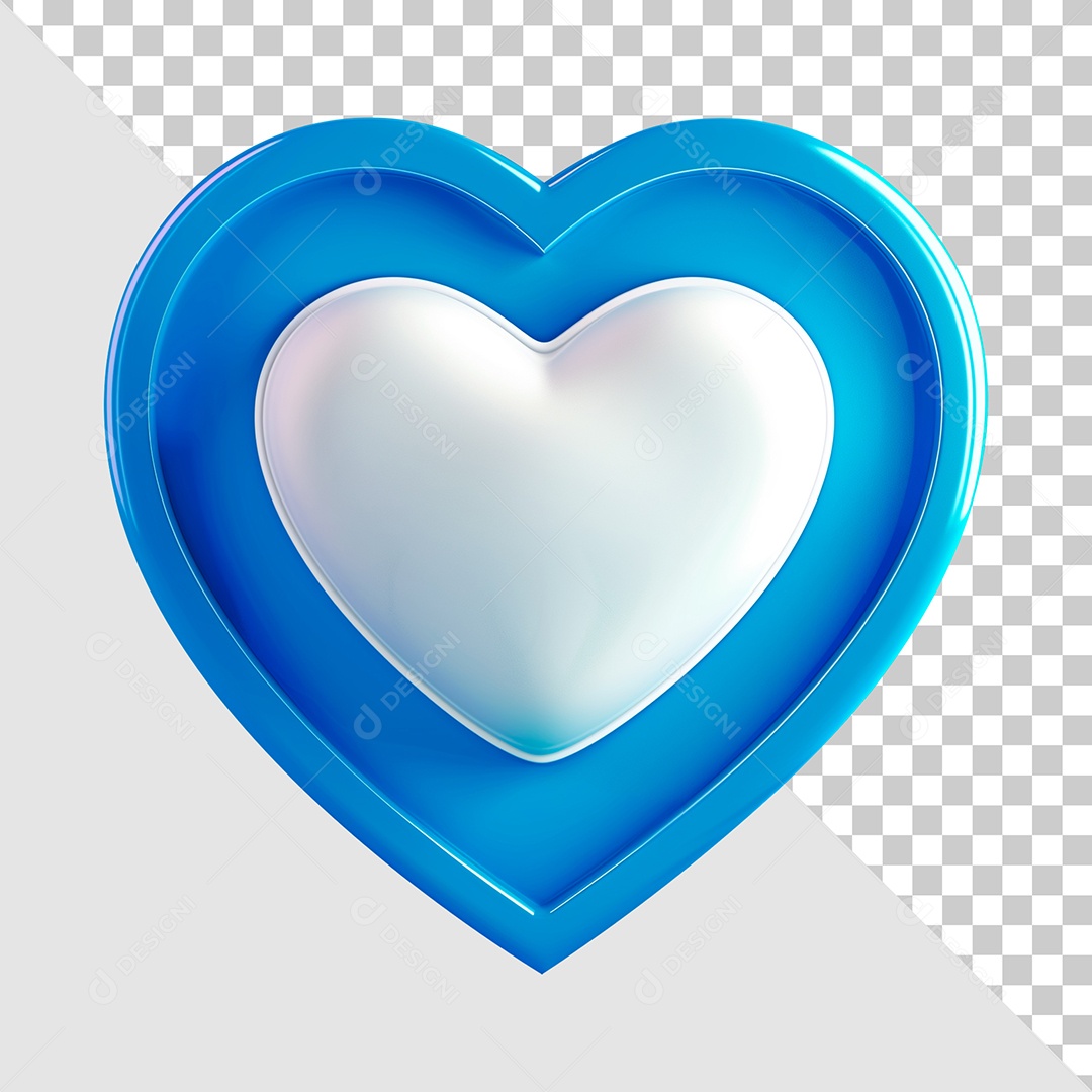 Coração de Dia dos Pais Elemento 3D para Composição PSD