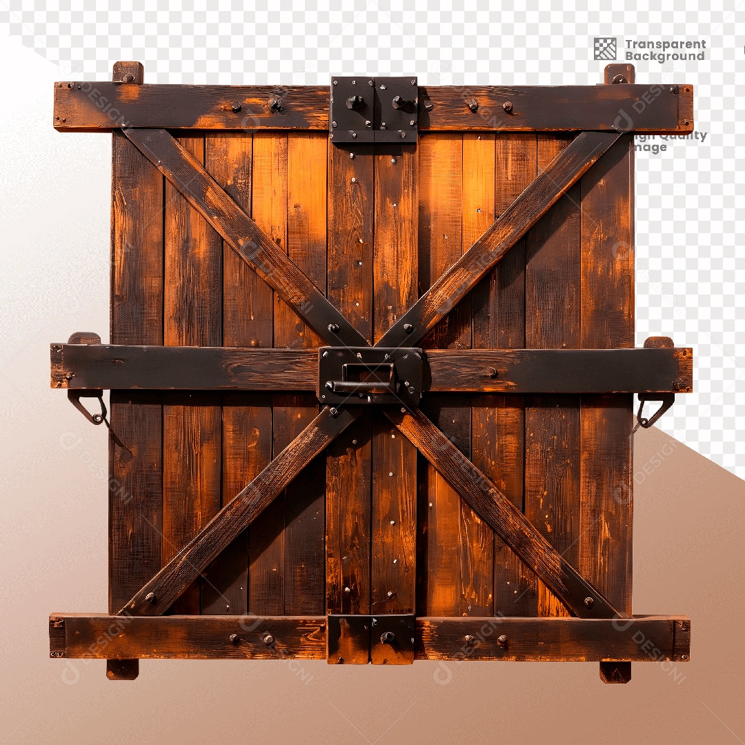 Porta de Madeira  Elemento 3D para Composição PSD