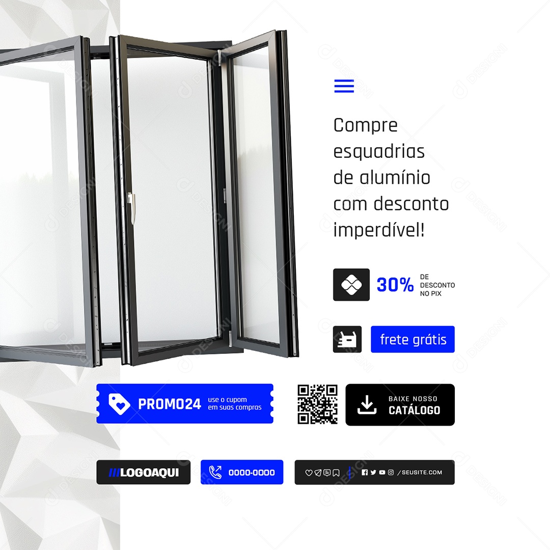 Gessos Compre Esquadrias Social Media PSD Editável