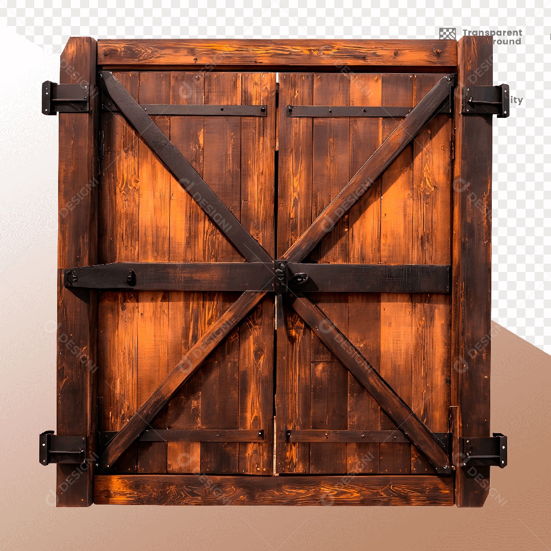 Porta de Madeira  Elemento 3D para Composição PSD