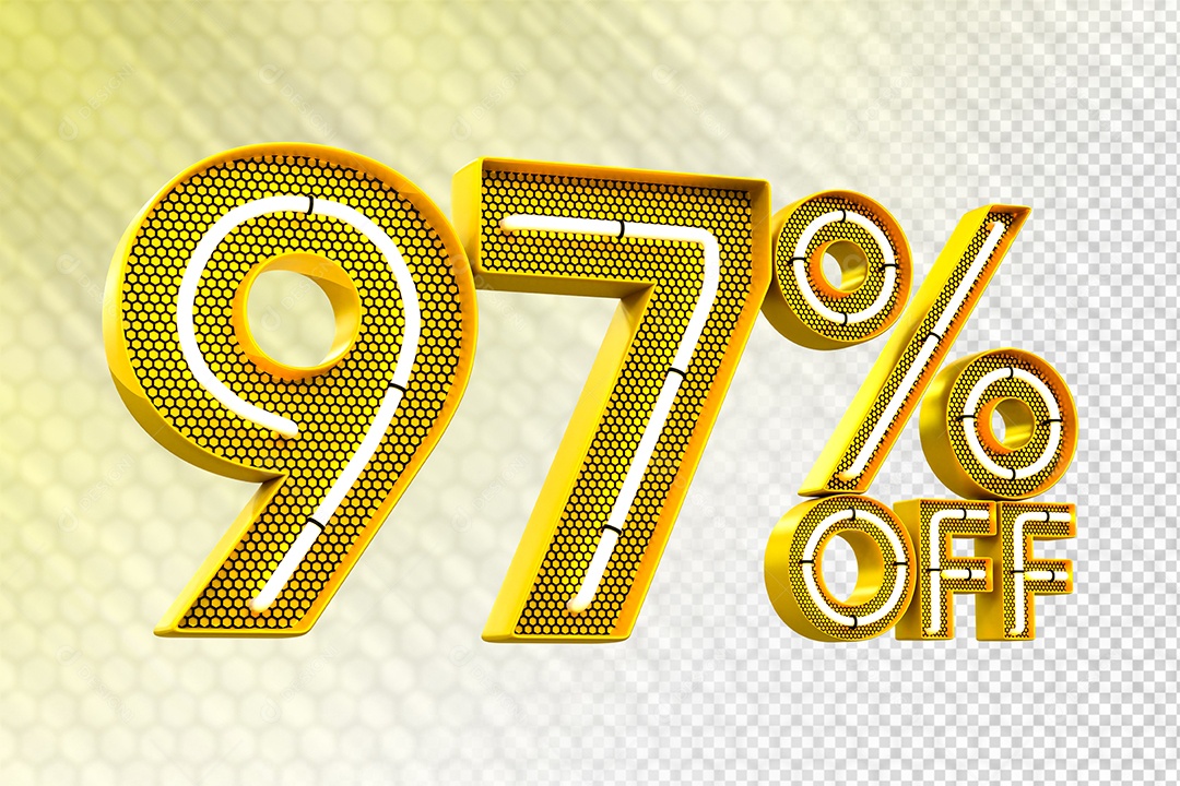 Desconto 97% OFF e LED Elemento 3D para Composição PSD