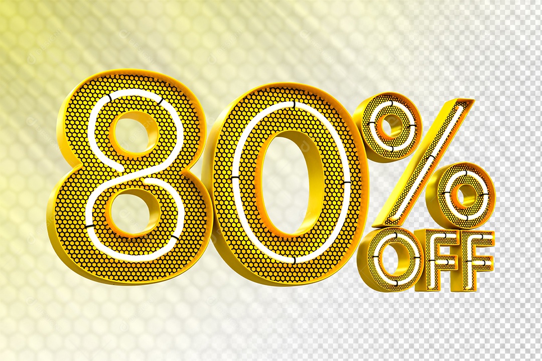 Desconto 80% OFF e LED Elemento 3D para Composição PSD