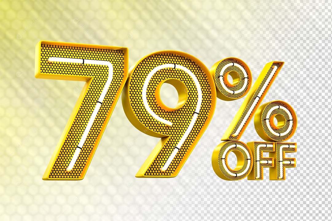 Desconto 79% OFF e LED Elemento 3D para Composição PSD