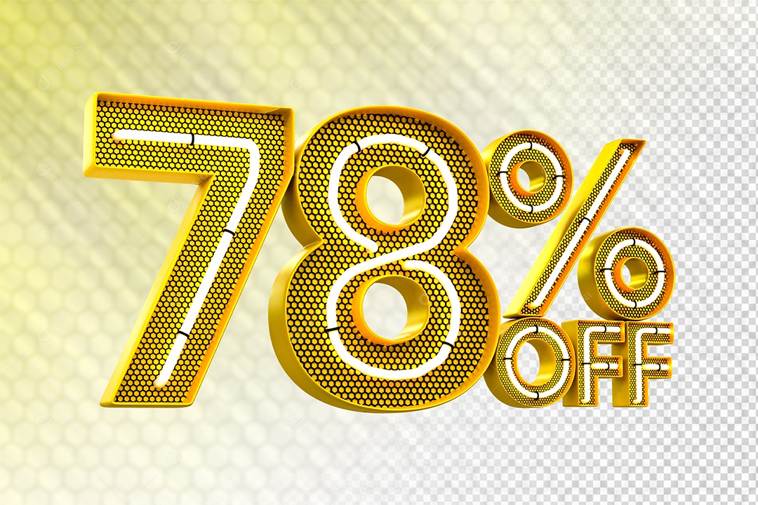 Desconto 78% OFF e LED Elemento 3D para Composição PSD