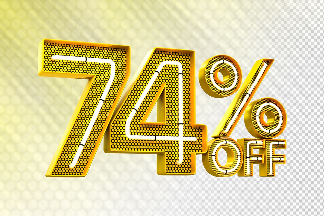 Desconto 74% OFF e LED Elemento 3D para Composição PSD