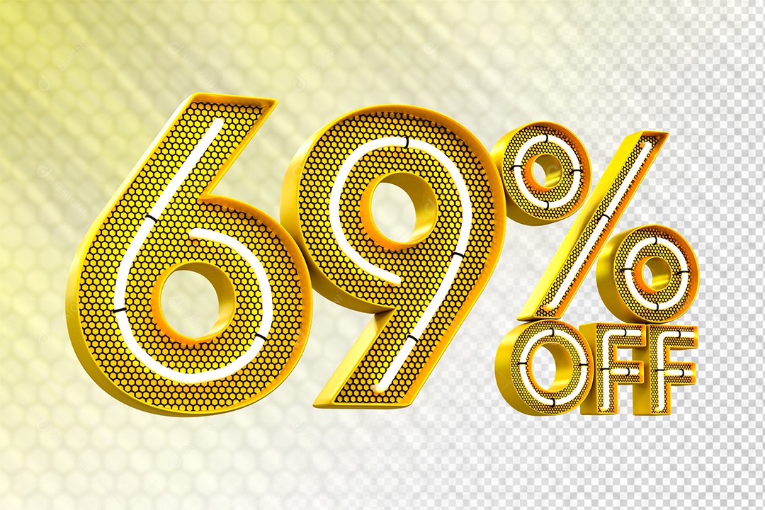 Desconto 69% OFF e LED Elemento 3D para Composição PSD