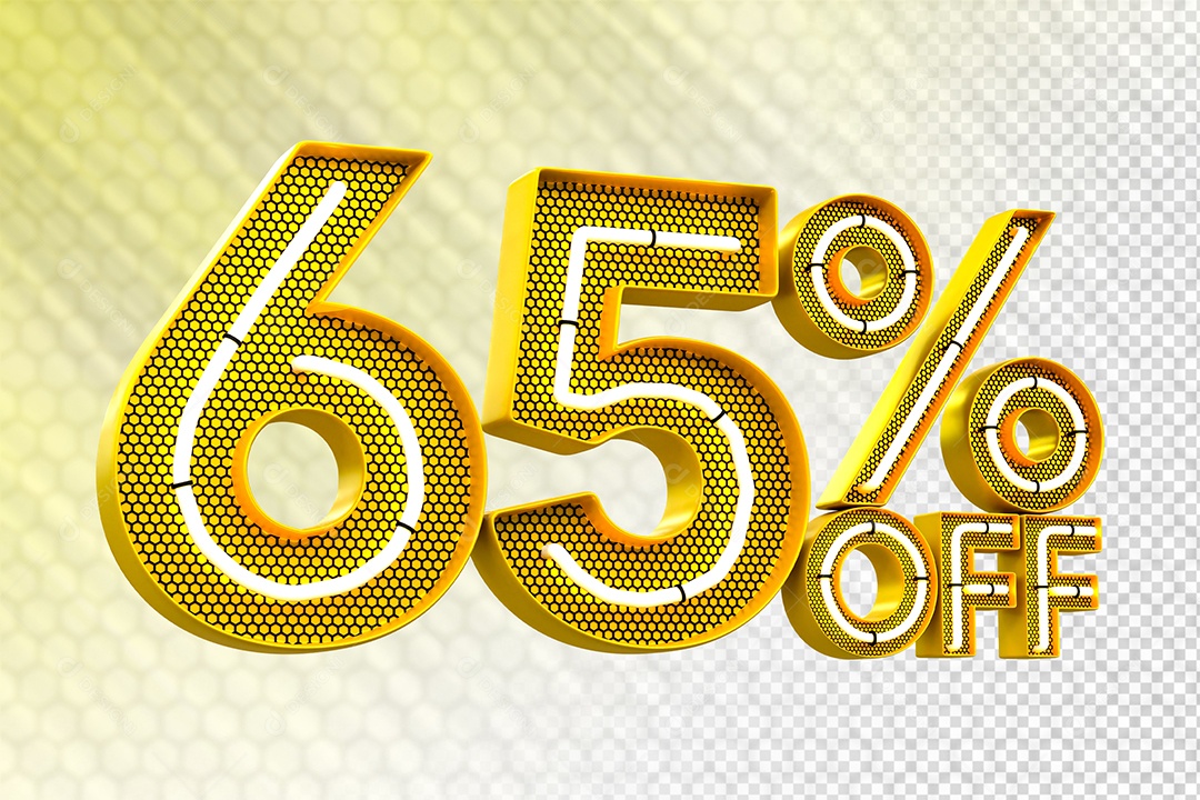 Desconto 65% OFF e LED Elemento 3D para Composição PSD