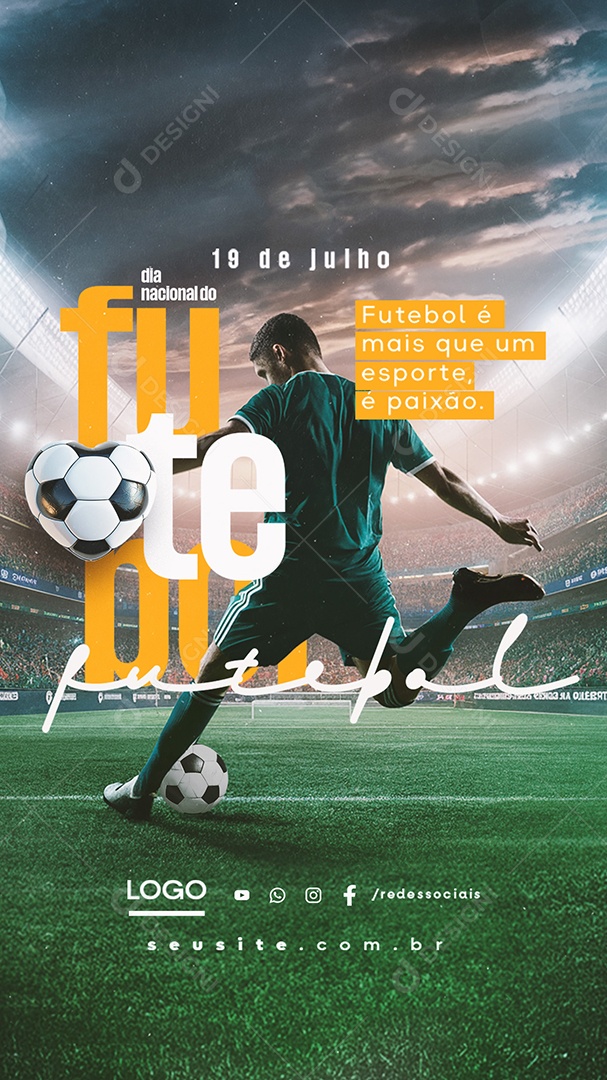 Story Social Media Dia Nacional do Futebol 19 de Julho PSD Editável