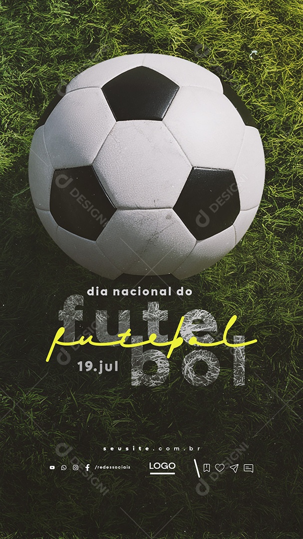Story Dia Nacional do Futebol 19 de Julho Social Media PSD Editável