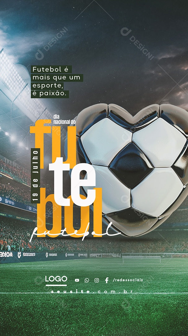 Story Dia Nacional do Futebol 19 de Julho Social Media PSD Editável