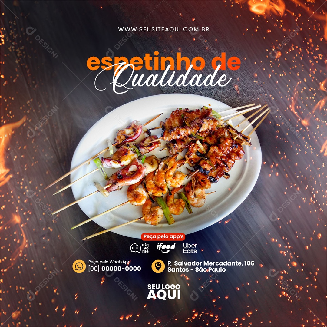 Feed Churrascaria  Social Media PSD Editável