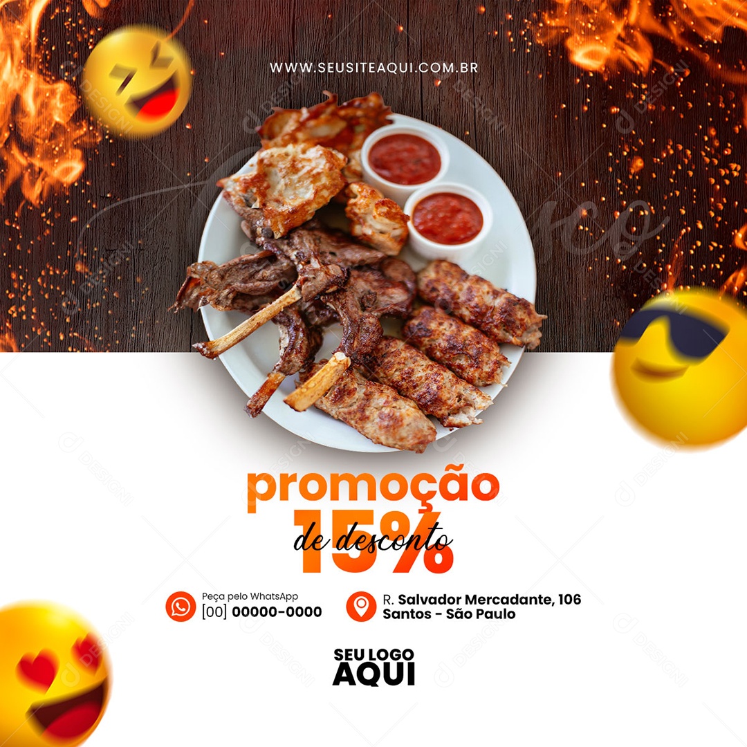 Feed: Steakhouse, Social Media Promotion, Editable PSD