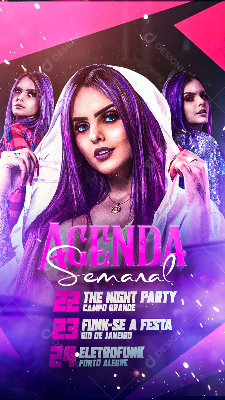 Social Media Agenda Semanal PSD Editável